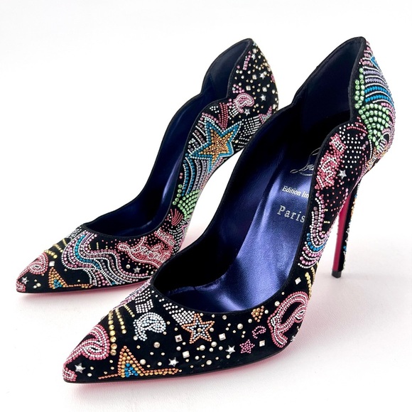 NWOB Christian Louboutin Multicolor Embellished Heels - Picture 2 of 14